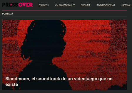 Screenshot of Press Over article on Bloodmoon